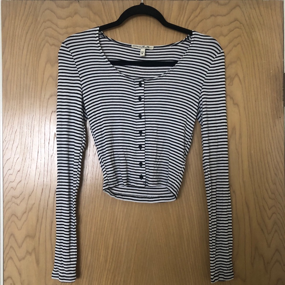 Express | Button Down Crop Top Size Xs - image 1